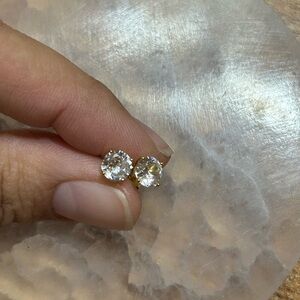 Sterling silver gold plated cz earrings
